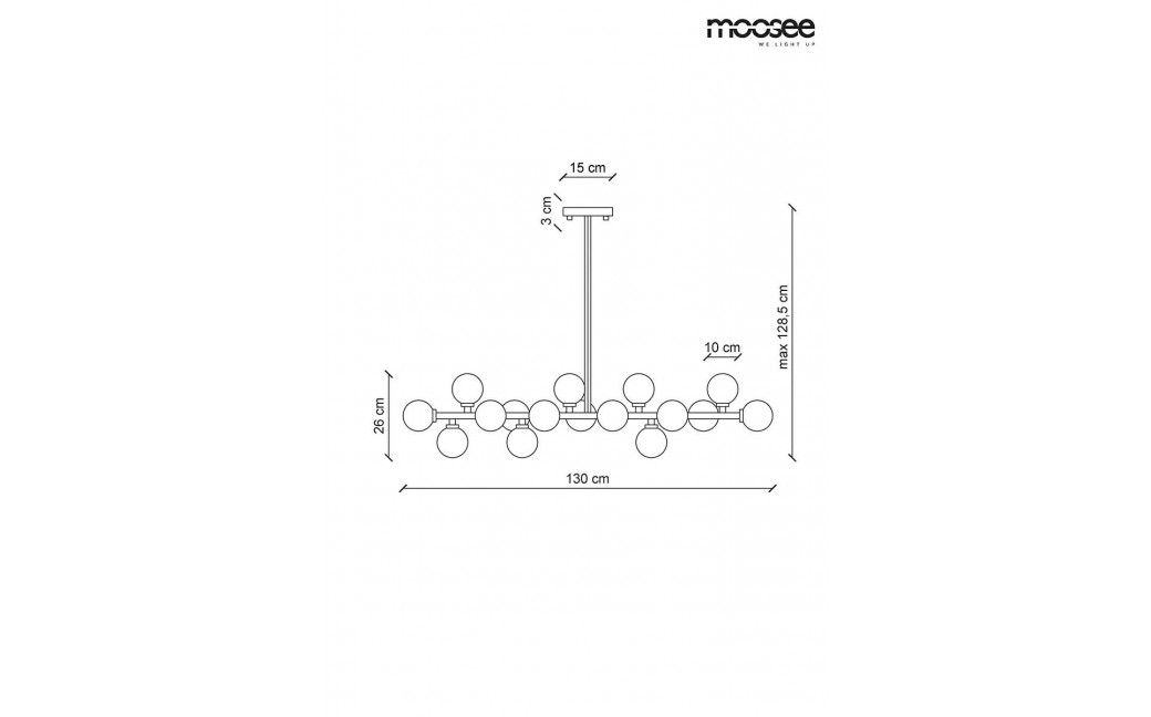 Moosee MOOSEE lampa wisząca COSMO LEVEL M - czarna, złota (MSE010100117)