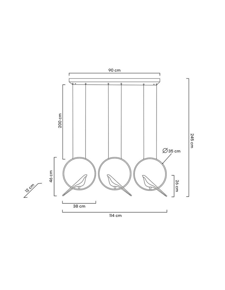 Designer pendant lamps - MOOSEE BIRD LINE gold pendant lamp (MSE010100295) - product kolory-swiatla.pl 9