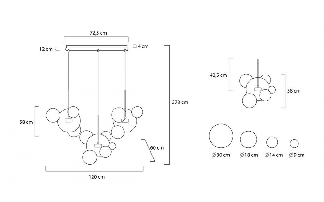 King Home Lampa wisząca CAPRI LINE 3 złota - 180 LED, aluminium, szkło (XCP9148-3B)