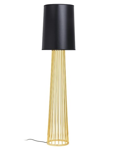 King Home HOLMES STRAIGHT gold floor lamp with black shade - metal (XCF7583-164)
