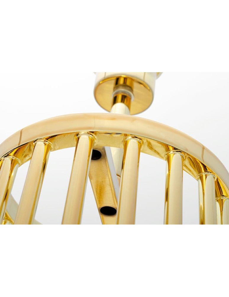 Floor lamps with lampshade - King Home HOLMES STRAIGHT gold floor lamp with black shade - metal (XCF7583-164) - product kolory-swiatla.pl 3