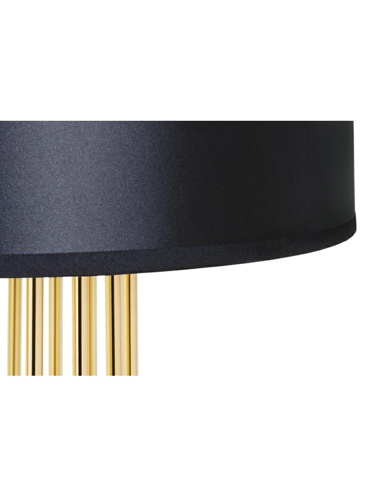 Floor lamps with lampshade - King Home HOLMES STRAIGHT gold floor lamp with black shade - metal (XCF7583-164) - product kolory-swiatla.pl 4