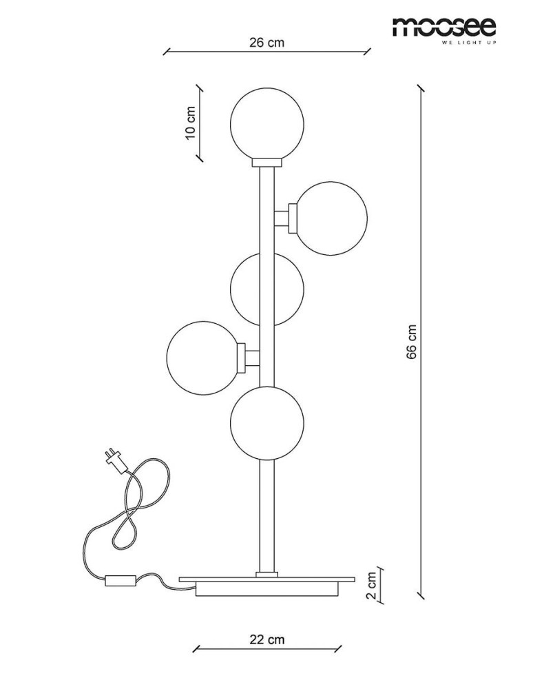 Modern table lamps - Moosee MOOSEE table lamp COSMO TABLE - black, gold (MSE010300150) - product kolory-swiatla.pl 4