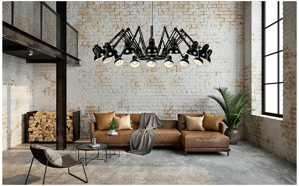 King Home Lampa wisząca RAGNO 16 czarna - aluminium (JD-182-16)