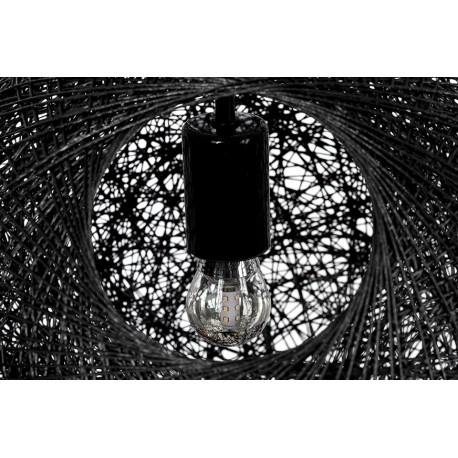 King Home Lampa wisząca LUNA 110 czarna - sznurek konopny (1027S-1100.BLACK)