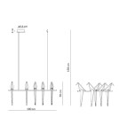 King Home Lampa wisząca LORO 5 złota - LED (MD8113-5)