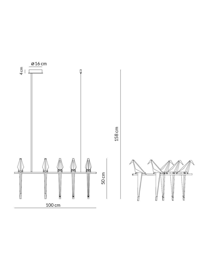 King Home Lampa wisząca LORO 5 złota - LED (MD8113-5)