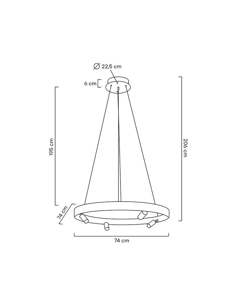 Pendant lamps circles - Moosee MOOSEE pendant lamp CIRCLE SPOT 74 GOLD gold (MSE010100160) - product kolory-swiatla.pl 11