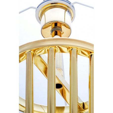 King Home Lampa podłogowa HOLMES złota z czarnym kloszem - metal (XCF7583-145)
