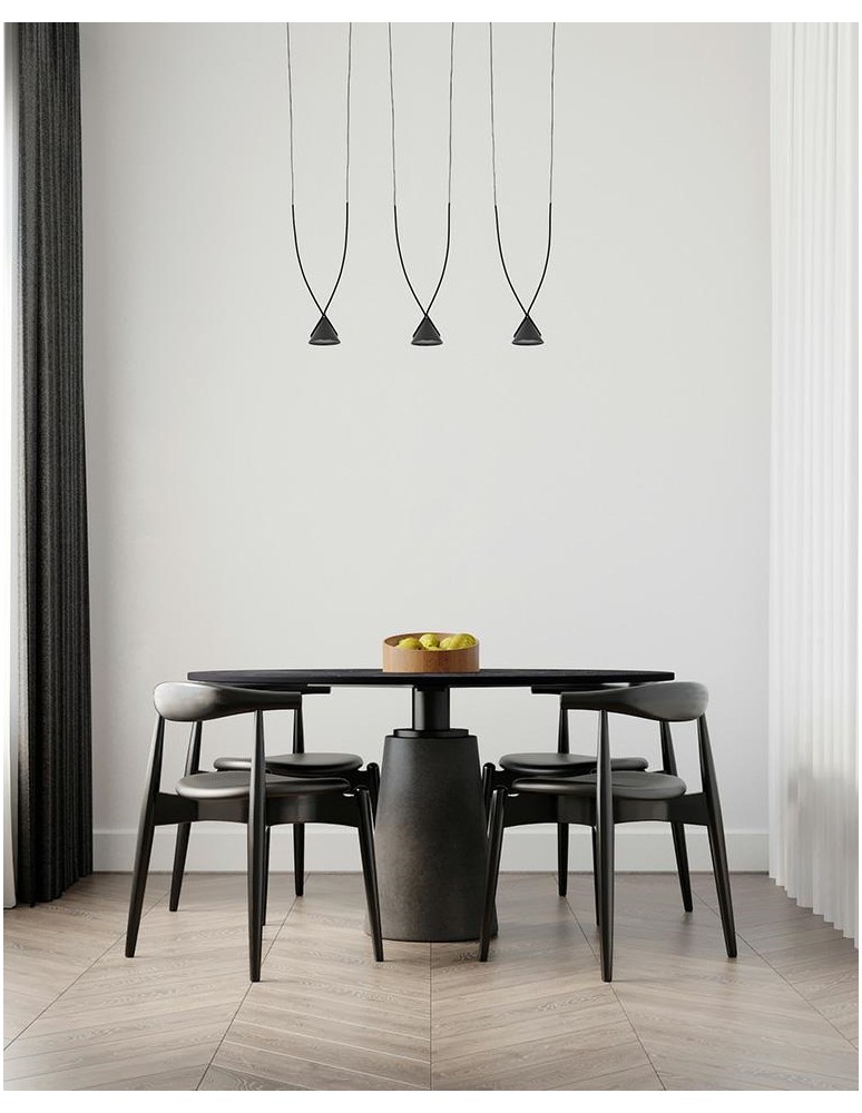 Pendant lamps on a strip - MOOSEE pendant lamp ATLAS 3 black (MSE010100280) - product kolory-swiatla.pl 8