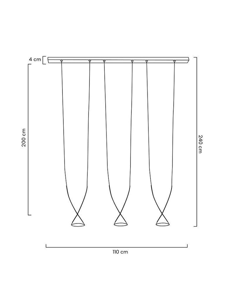 Pendant lamps on a strip - MOOSEE pendant lamp ATLAS 3 black (MSE010100280) - product kolory-swiatla.pl 9