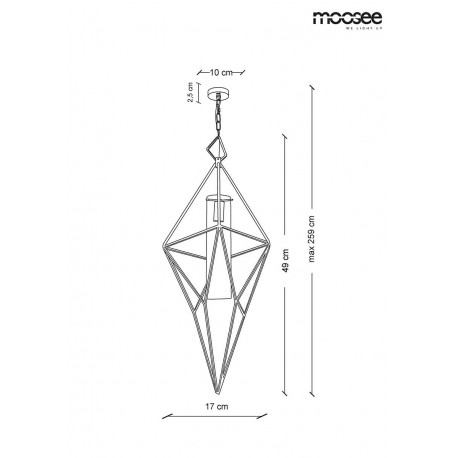 Moosee MOOSEE lampa wisząca HAVANA S - złota (MSE010100128)