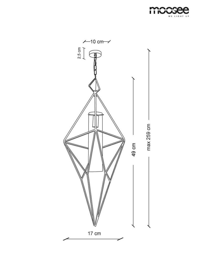 Pendant lamps - Moosee MOOSEE pendant lamp HAVANA S - gold (MSE010100128) - product kolory-swiatla.pl 8