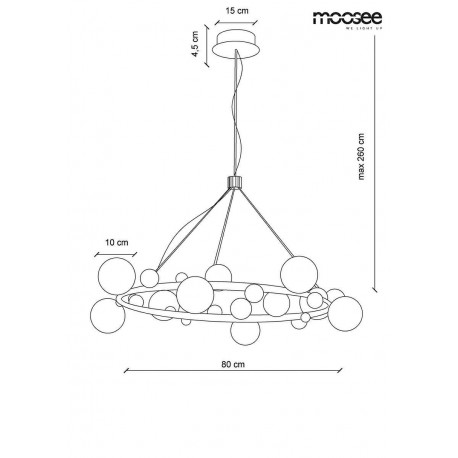 Moosee MOOSEE lampa wisząca VALENTINO M - złota (MSE010100137)