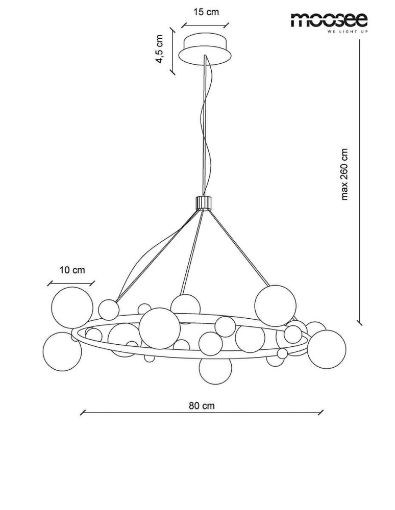 Pendant lamps - Moosee MOOSEE pendant lamp VALENTINO M - gold (MSE010100137) - product kolory-swiatla.pl 6