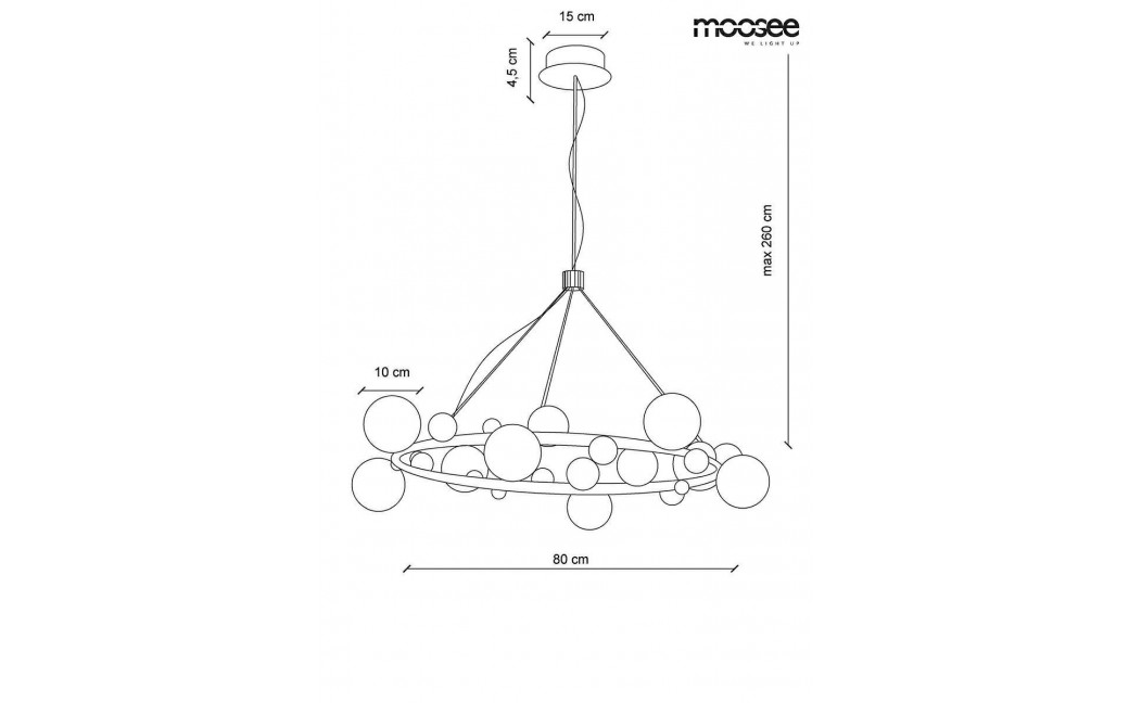 Moosee MOOSEE lampa wisząca VALENTINO M - złota (MSE010100137)