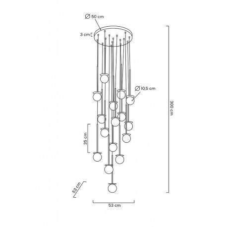 King Home Lampa wisząca CANNON DISC 16 złota (JD8006-16)