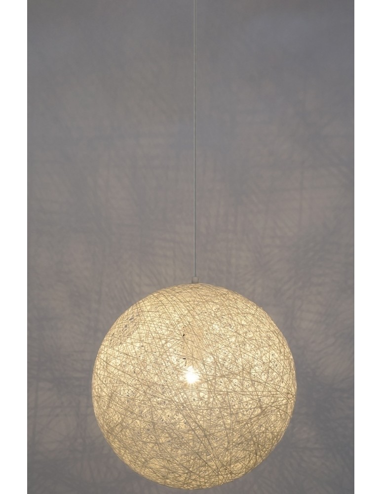 Pendant lamps - King Home LUNA 40 pendant lamp white - hemp cord (1027S-400.WHITE) - product kolory-swiatla.pl 6