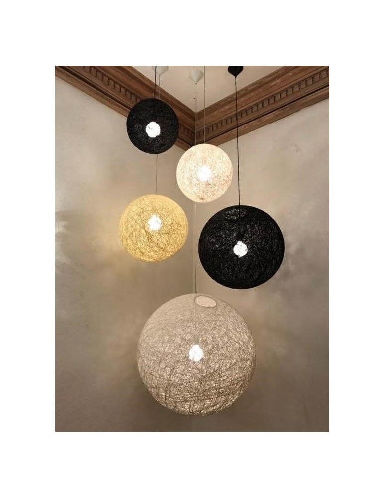 Pendant lamps - King Home LUNA 40 pendant lamp white - hemp cord (1027S-400.WHITE) - product kolory-swiatla.pl 7