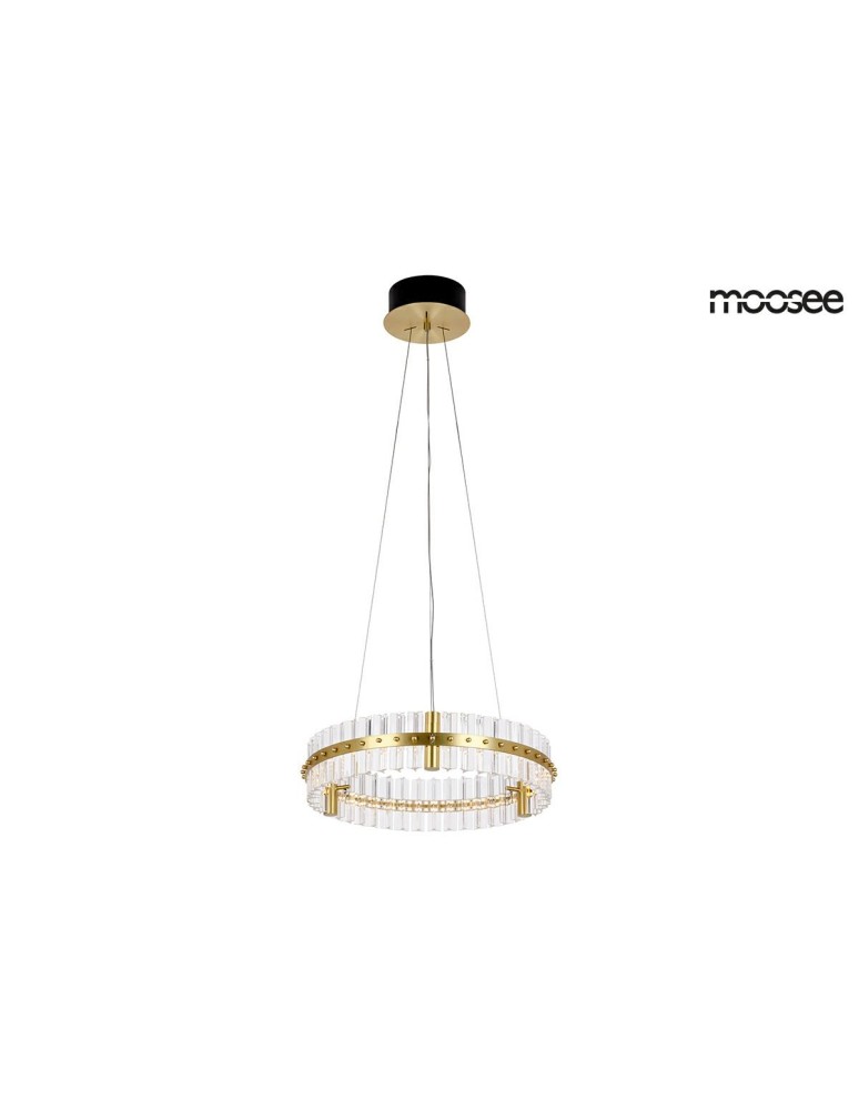 Glamour pendant lamps - Moosee MOOSEE pendant lamp SATURNUS 47 gold - LED, crystal, brushed steel (MSE010100165) - product kolory-swiatla.pl 1