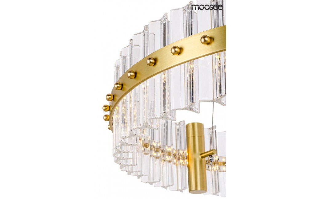 Moosee MOOSEE lampa wisząca SATURNUS 47 złota - LED, kryształ, stal szczotkowana (MSE010100165)