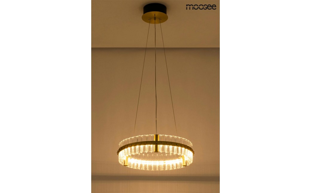 Moosee MOOSEE lampa wisząca SATURNUS 47 złota - LED, kryształ, stal szczotkowana (MSE010100165)