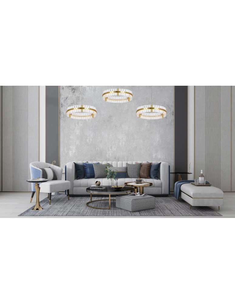 Glamour pendant lamps - Moosee MOOSEE pendant lamp SATURNUS 47 gold - LED, crystal, brushed steel (MSE010100165) - product kolory-swiatla.pl 7