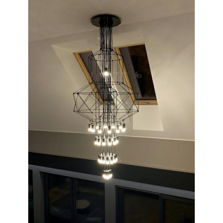 King Home Lampa wisząca FLUSSO 43 czarna (JD0032-43P)