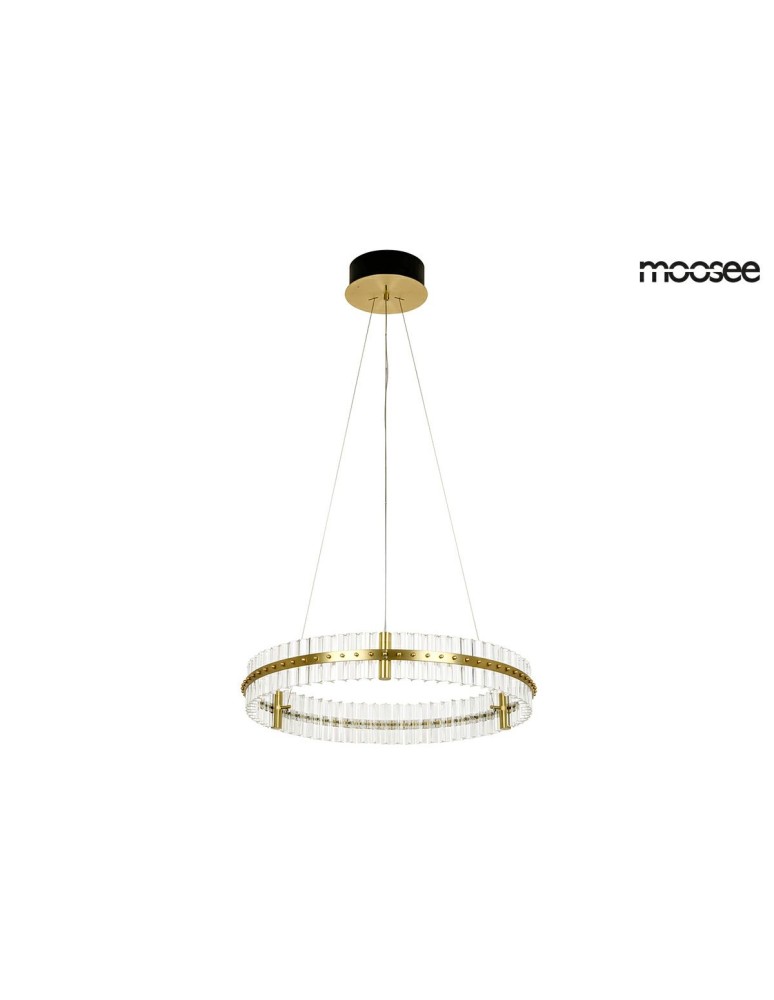 Glamour pendant lamps - Moosee MOOSEE pendant lamp SATURNUS 70 gold - LED, crystal, brushed steel (MSE010100167) - product kolory-swiatla.pl 1