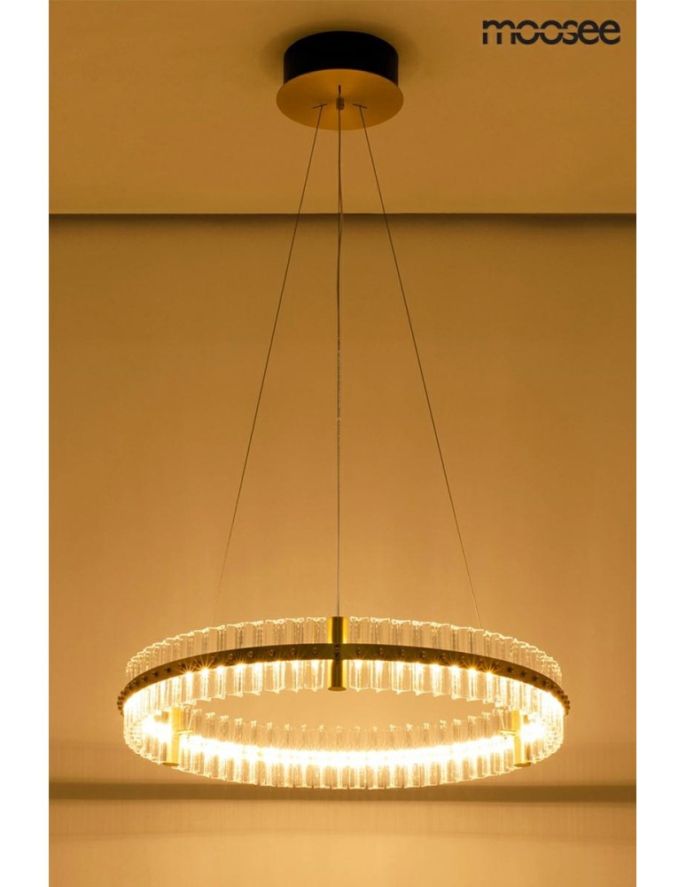 Glamour pendant lamps - Moosee MOOSEE pendant lamp SATURNUS 70 gold - LED, crystal, brushed steel (MSE010100167) - product kolory-swiatla.pl 6