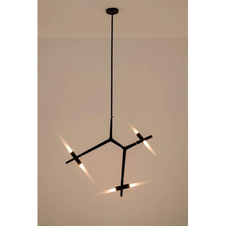 King Home Lampa wisząca CANDELABR 6 czarna - aluminium, szkło (XCP8053-6.BLACK)