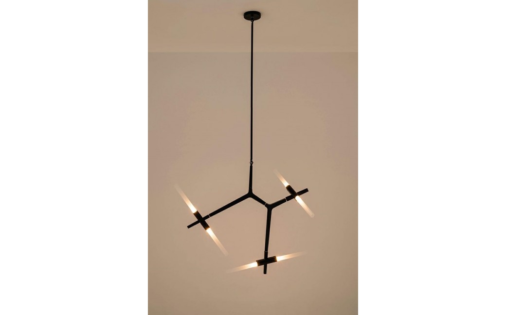 King Home Lampa wisząca CANDELABR 6 czarna - aluminium, szkło (XCP8053-6.BLACK)