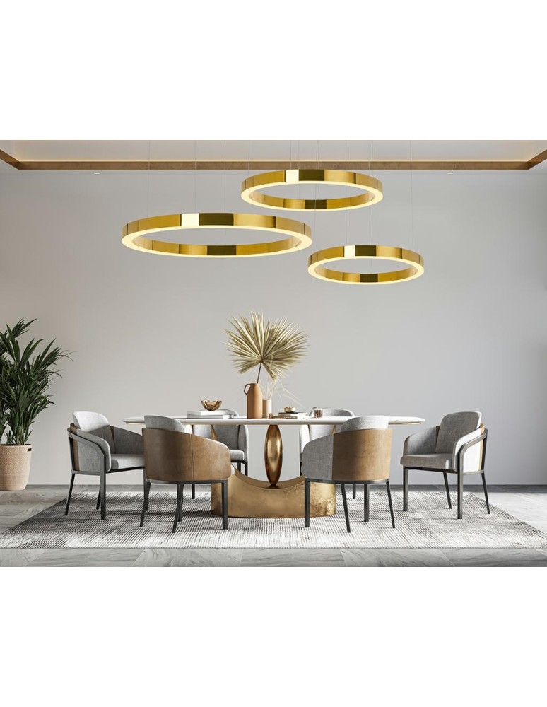 Pendant lamps circles - Moosee MOOSEE RING LUXURY 90 gold pendant lamp - LED, chrome gold (MSE010100190) - product kolory-swiatla.pl 5
