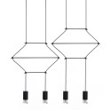 King Home Lampa wisząca FLUSSO LINE 4 czarna (JD0032-4P)