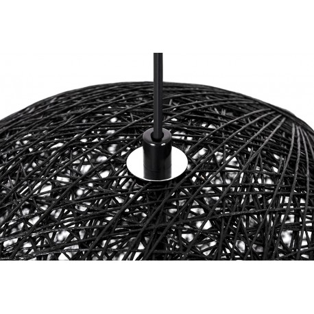 King Home Lampa wisząca LUNA 40 czarna - sznurek konopny (1027S-400.BLACK)