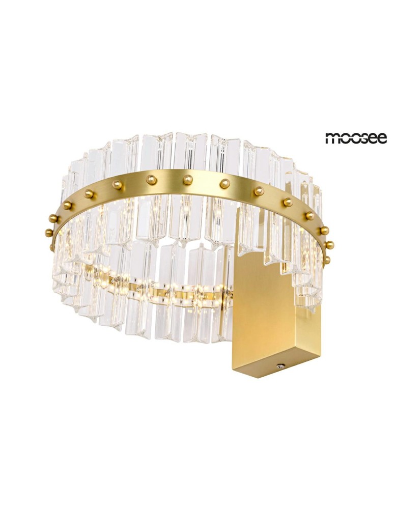 Glamour wall lamps - Moosee MOOSEE SATURNUS WALL lamp gold - LED, crystal, brushed steel (MSE01040015) - product kolory-swiatla.pl 1