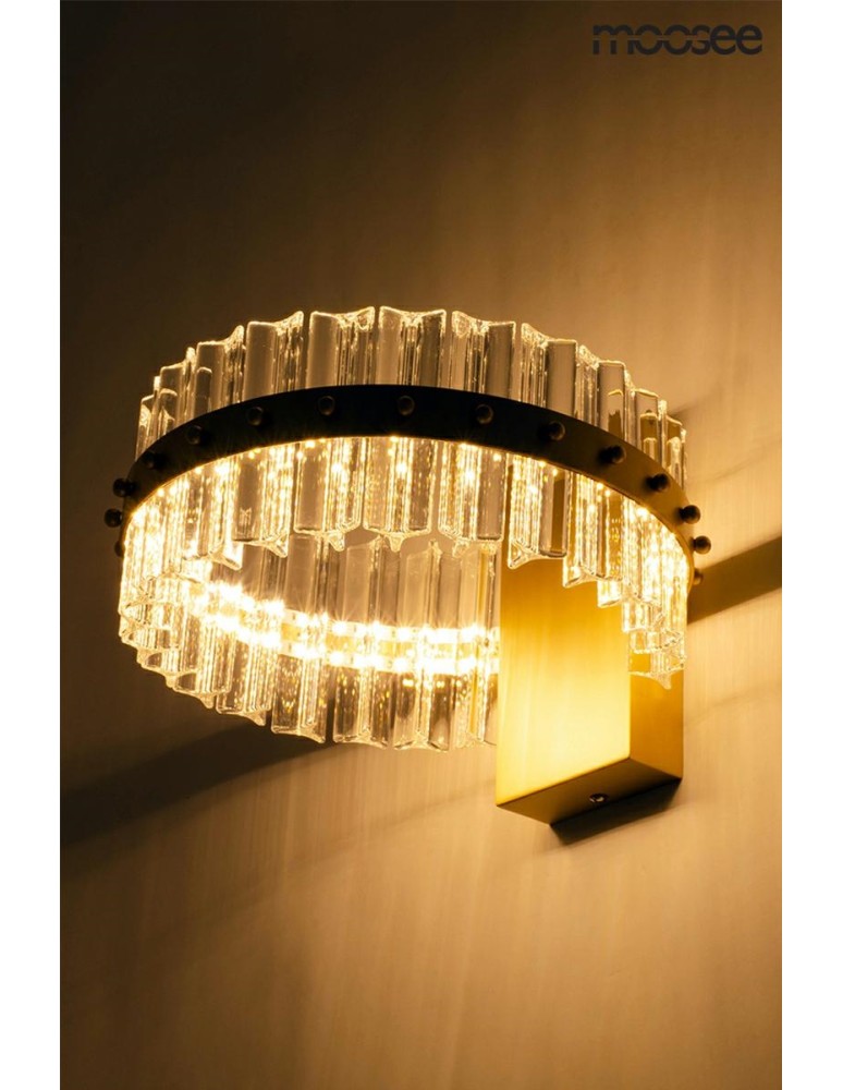 Glamour wall lamps - Moosee MOOSEE SATURNUS WALL lamp gold - LED, crystal, brushed steel (MSE01040015) - product kolory-swiatla.pl 5