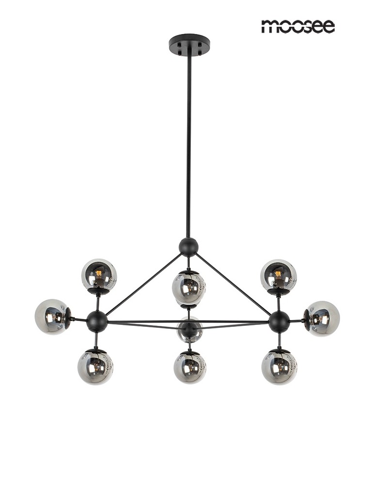 Pendant lamps - Moosee MOOSEE pendant lamp ASTRIFERO 10 black / amber (MSE010100181) - product kolory-swiatla.pl 2