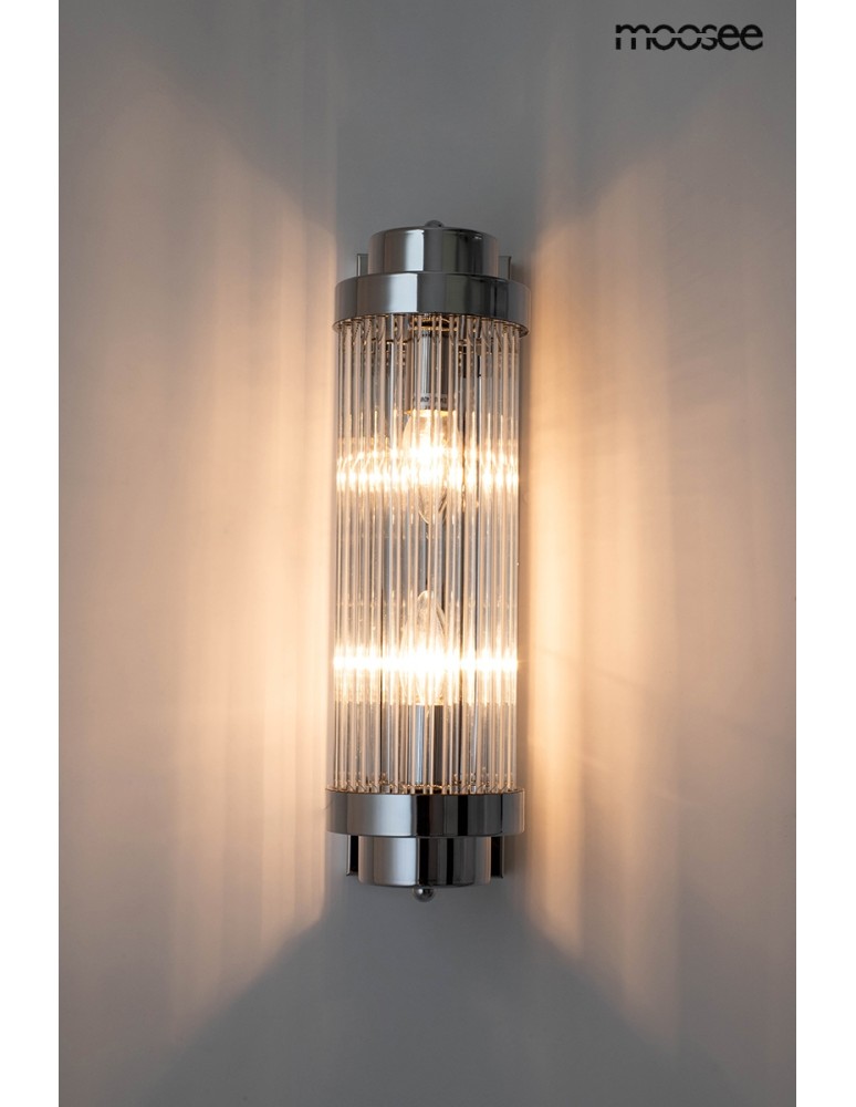 Glamour wall lamps - MOOSEE COLUMN 40 silver wall lamp (MSE010100360) - product kolory-swiatla.pl 2