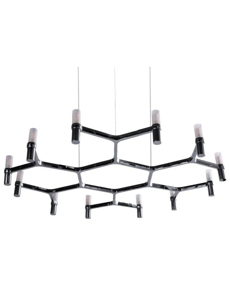 Designer pendant lamps - Step into Design CANDLES-12B chrome 106cm pendant lamp - product kolory-swiatla.pl 1