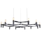 Designer pendant lamps - Step into Design CANDLES-12B chrome 106cm pendant lamp - product 2