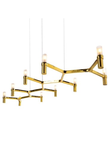 Step into Design CANDLES-10 gold 165cm pendant lamp