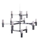 Designer pendant lamps - Step into Design CANDLES-12A chrome 75cm pendant lamp - product 1