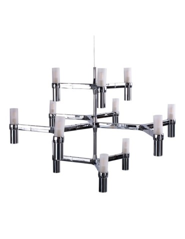 Step into Design CANDLES-12A chrome 75cm pendant lamp