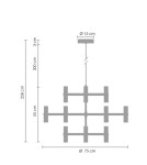 Designer pendant lamps - Step into Design CANDLES-12A chrome 75cm pendant lamp - product 8