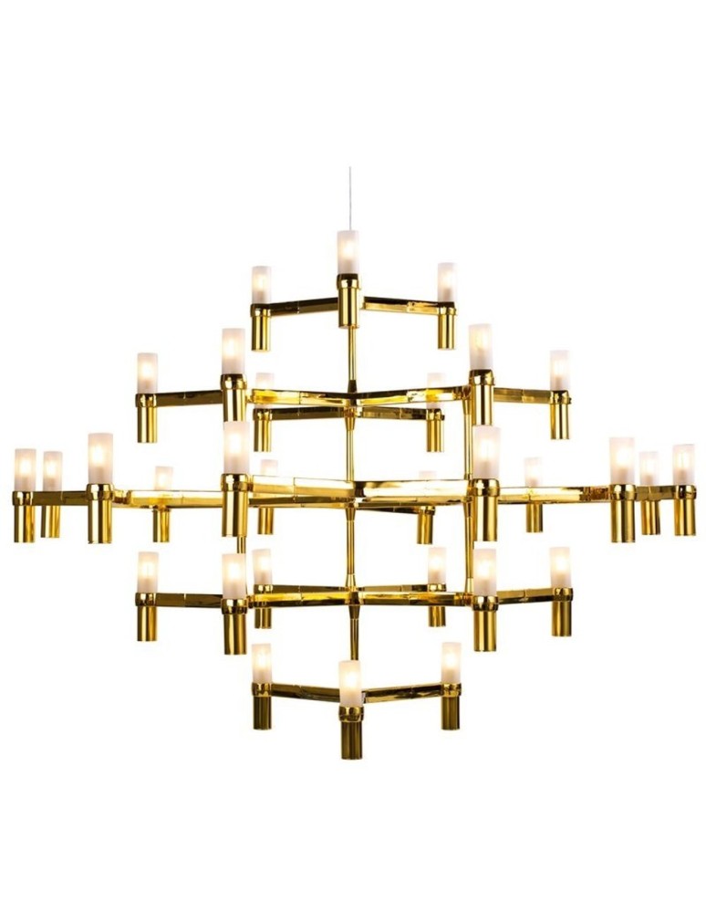 Modern chandeliers - Step into Design CANDLES-30 gold 120cm pendant lamp - product kolory-swiatla.pl 1