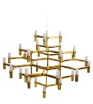 Modern chandeliers - Step into Design CANDLES-30 gold 120cm pendant lamp - product 3