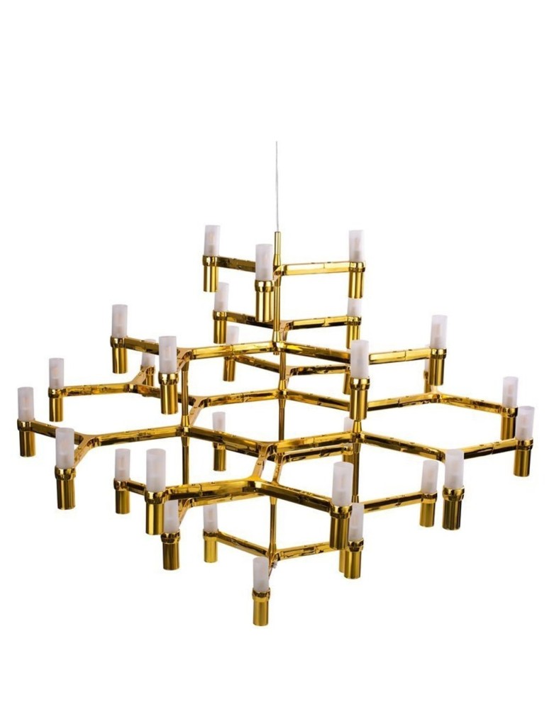 Modern chandeliers - Step into Design CANDLES-30 gold 120cm pendant lamp - product kolory-swiatla.pl 3