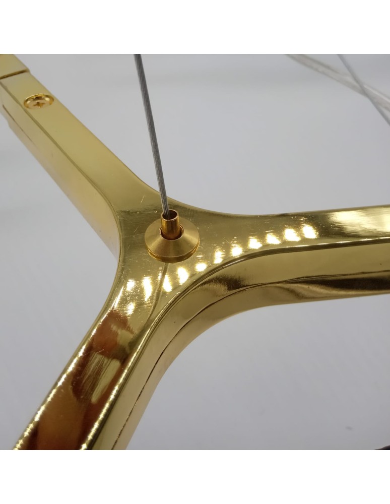 Modern chandeliers - Step into Design CANDLES-30 gold 120cm pendant lamp - product kolory-swiatla.pl 6