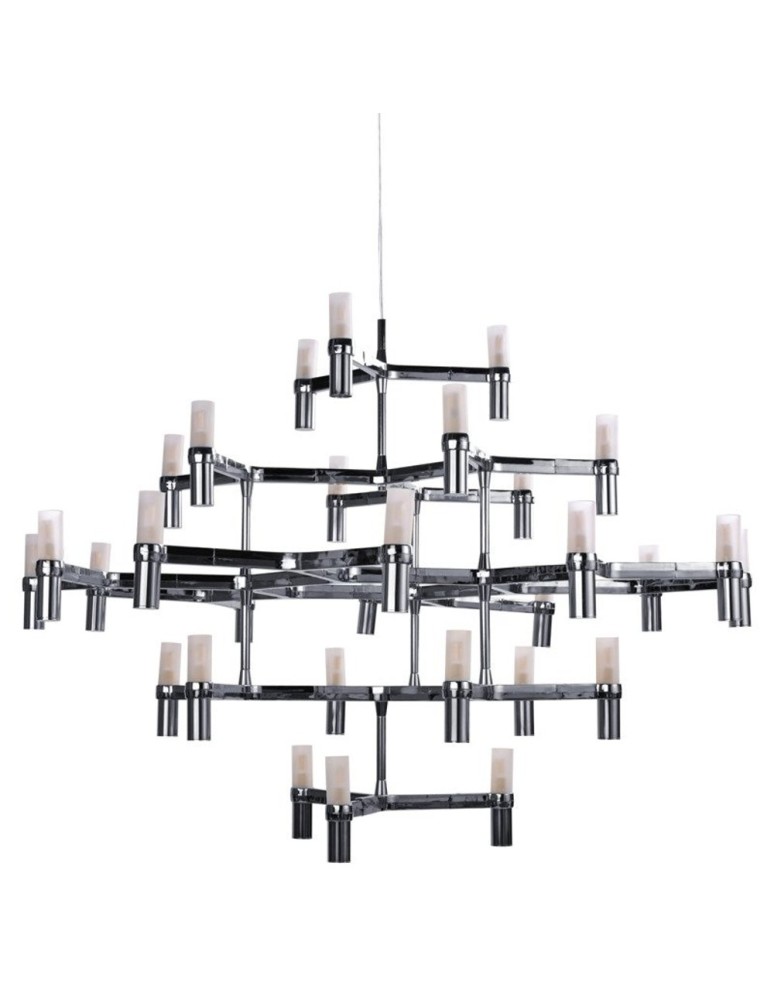 Designer pendant lamps - Step into Design CANDLES-30 chrome 120cm pendant lamp - product kolory-swiatla.pl 2